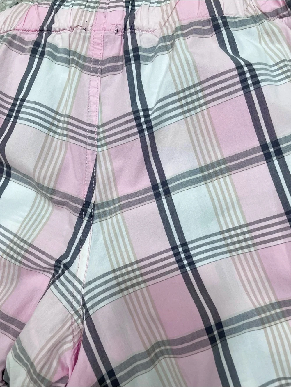 J. Crew Cotton Pajamas 2 Piece SET S Pink Grey Plaid Longsleeve Button Top Pants